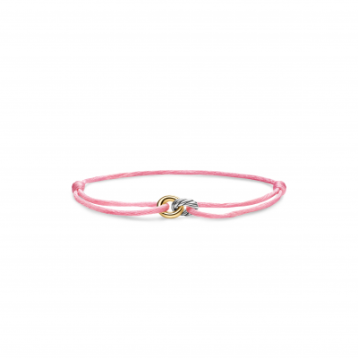 DAVID YURMAN SCULPTED CABLE LINKED CORD BRACELET B18445 S4PNK